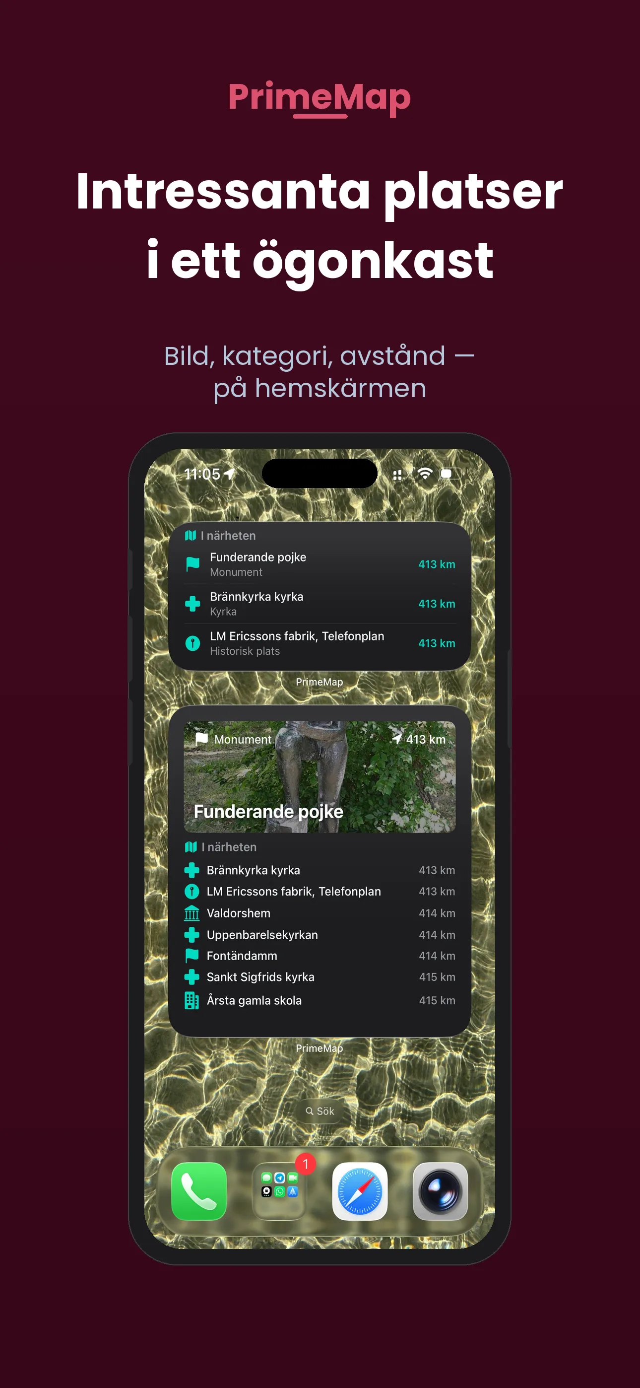 PrimeMap iOS Widget – discover places right from your Home Screen
